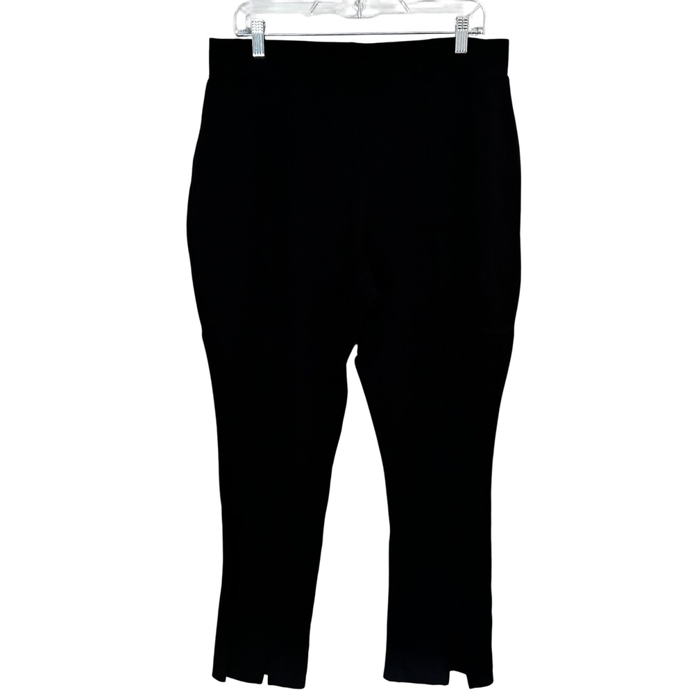 Eloquii Elements Women's Heavyweight Knit Pants Bottom Leg Slits Black Size 16